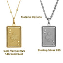 14K Gold Ace of Clubs Pendant Necklace
