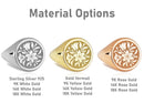 14K Gold Lily Flower Signet Ring