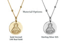 14K Gold Heart of Mary Pendant Necklace