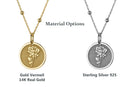 14K Gold Rose Flower Pendant Necklace