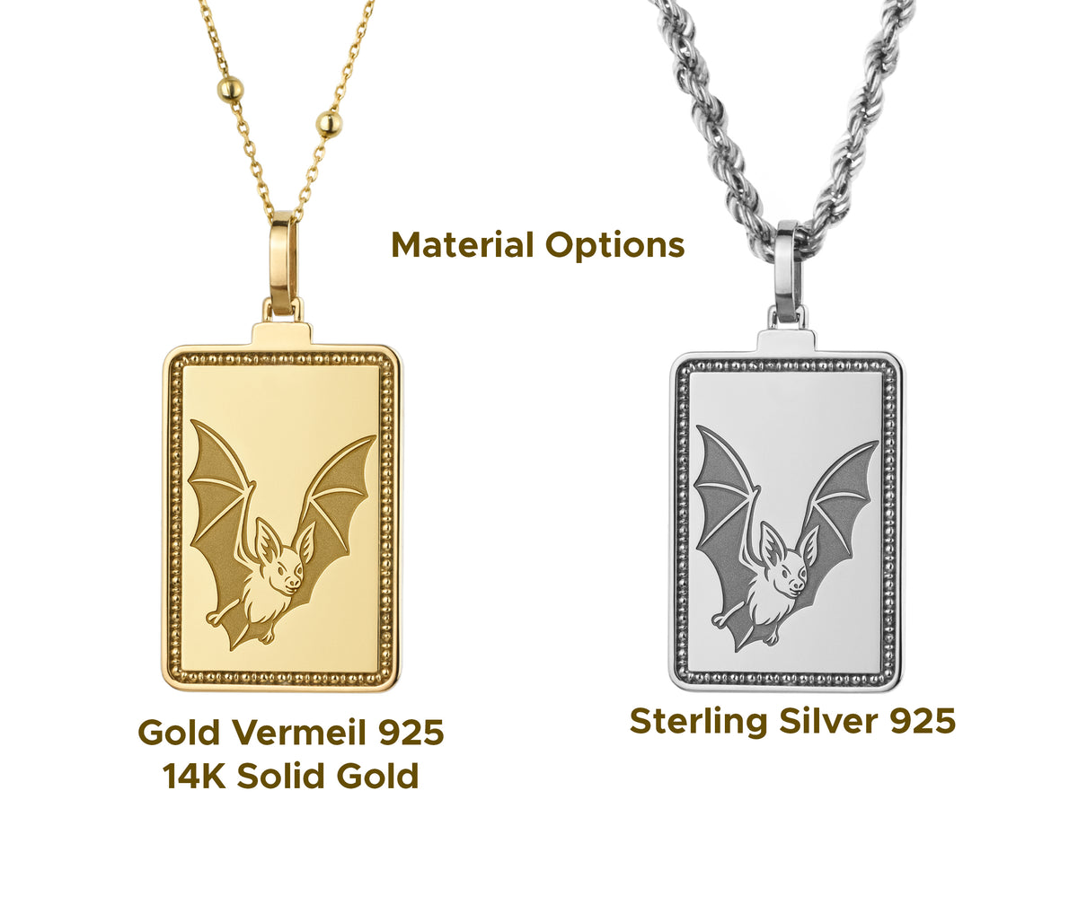 14K Gold Bat Pendant Necklace