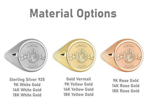 14K Gold Amor Fati Signet Ring