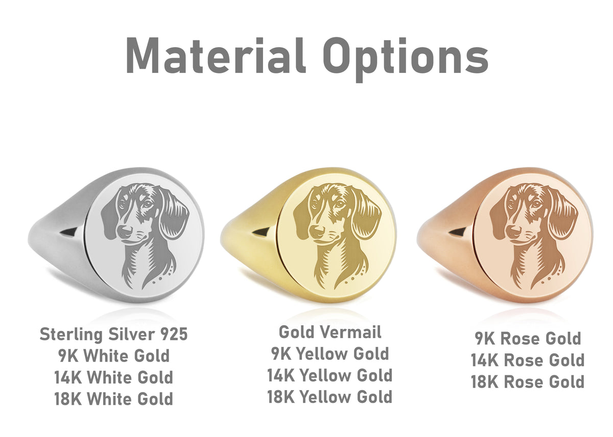 14K Gold Dachshund Signet Ring