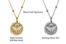 14K Gold Luna Moth Moon Pendant Necklace
