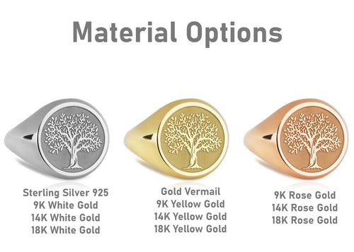 14K Gold Tree of Life Signet Ring