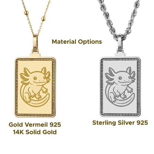 14K Gold Axolotl Pendant Necklace