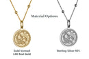 14K Gold Koi Fish Yin Yang Pendant Necklace