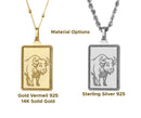 14K Gold Bison Pendant Necklace