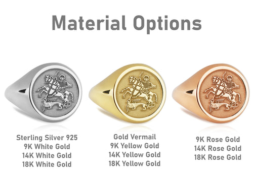 14K Gold Saint George Signet Ring