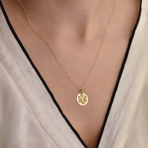 14K Gold Star of Life Medical Pendant Necklace