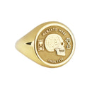14K Gold Memento Mori Skull Signet Ring