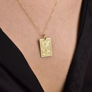 14K Gold Memento Mori Hourglass Pendant Necklace