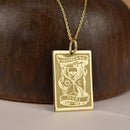 14K Gold Memento Mori Hourglass Pendant Necklace