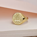 14K Gold Memento Mori Skeleton Signet Ring