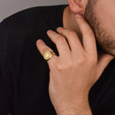 14K Gold Memento Mori Skull Signet Ring