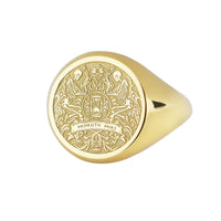 14K Gold Memento Mori Skeleton Signet Ring