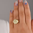 14K Gold Memento Mori Skeleton Signet Ring
