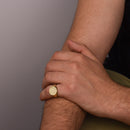 14K Gold Menorah Signet Ring