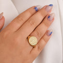 14K Gold Menorah Signet Ring