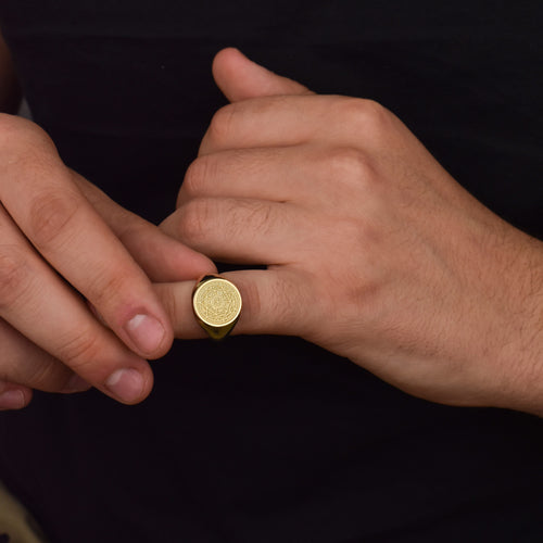 14K Gold Seven Archangels Sigil Signet Ring