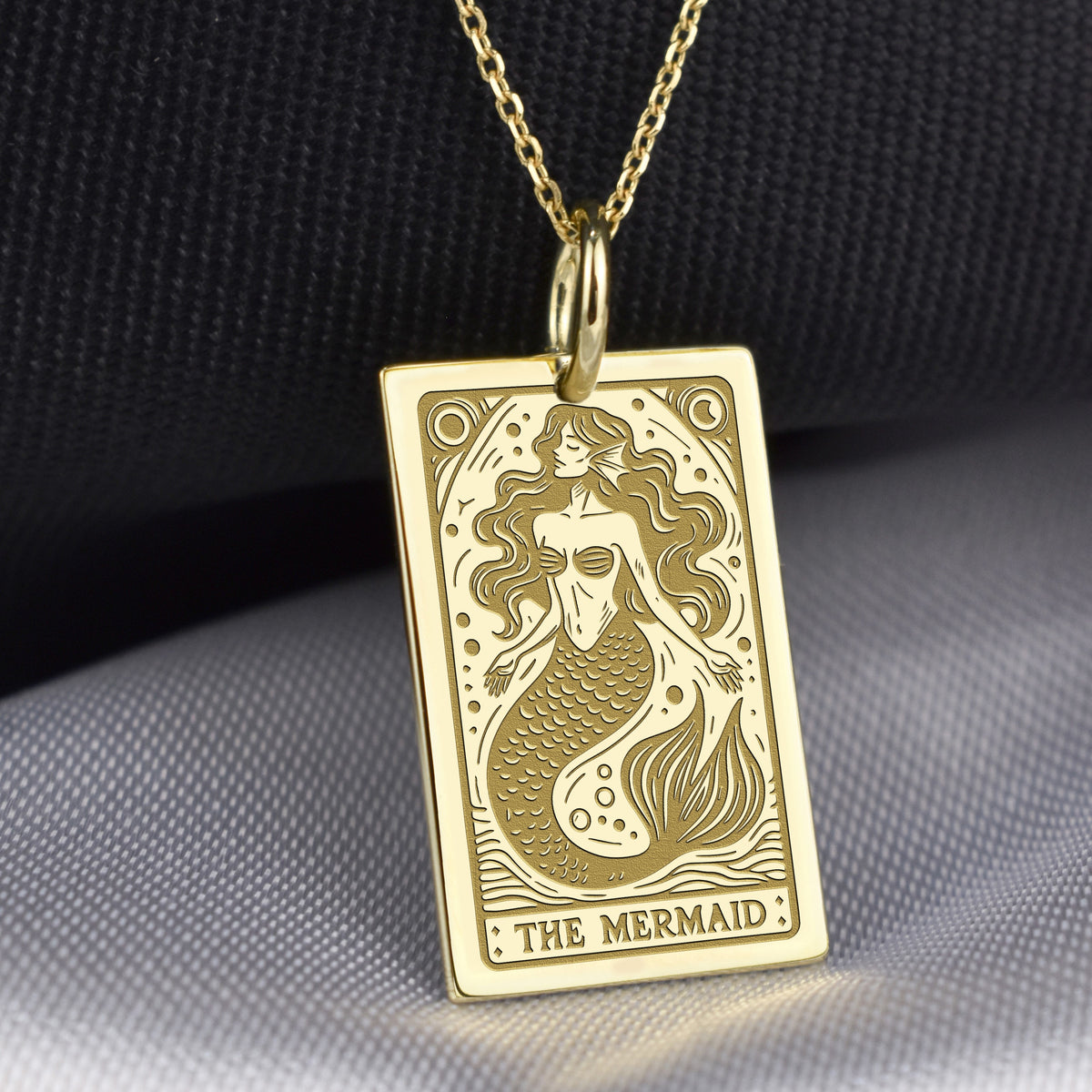 14K Gold Mermaid Pendant Necklace