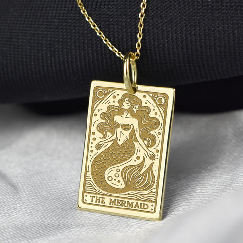 14K Gold Mermaid Pendant Necklace