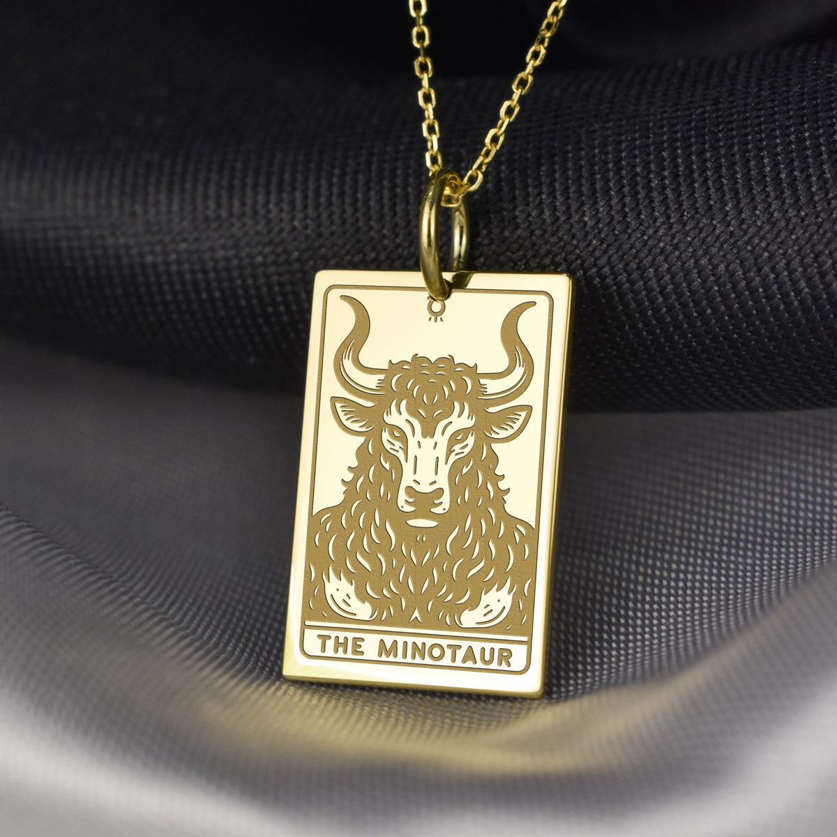 14K Gold Minotaur Pendant Necklace