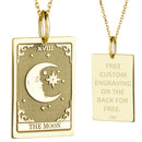 14K Gold Moon Tarot Card Pendant Necklace
