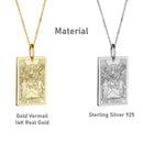 14K Gold Lovers Tarot Card Pendant Necklace