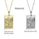 14K Gold Empress Tarot Card Pendant Necklace