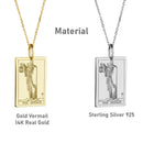 14K Gold Hermit Tarot Card Pendant Necklace