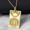 14K Gold Professional Overthinker Tarot Card Pendant Necklace