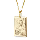 14K Gold Page of Swords Tarot Card Pendant Necklace
