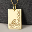 14K Gold Eight of Pentacles Pendant Necklace