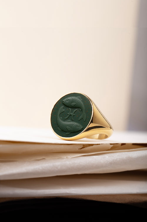 BLOODSTONE PISCES RING