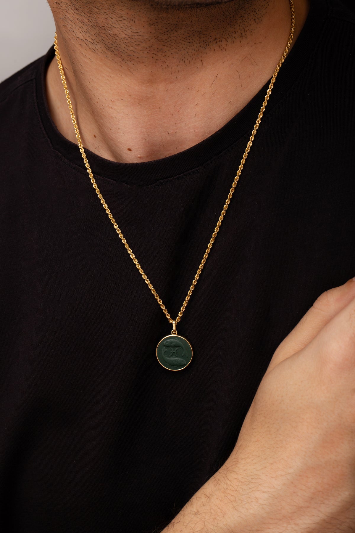 BLOODSTONE PISCES NECKLACE