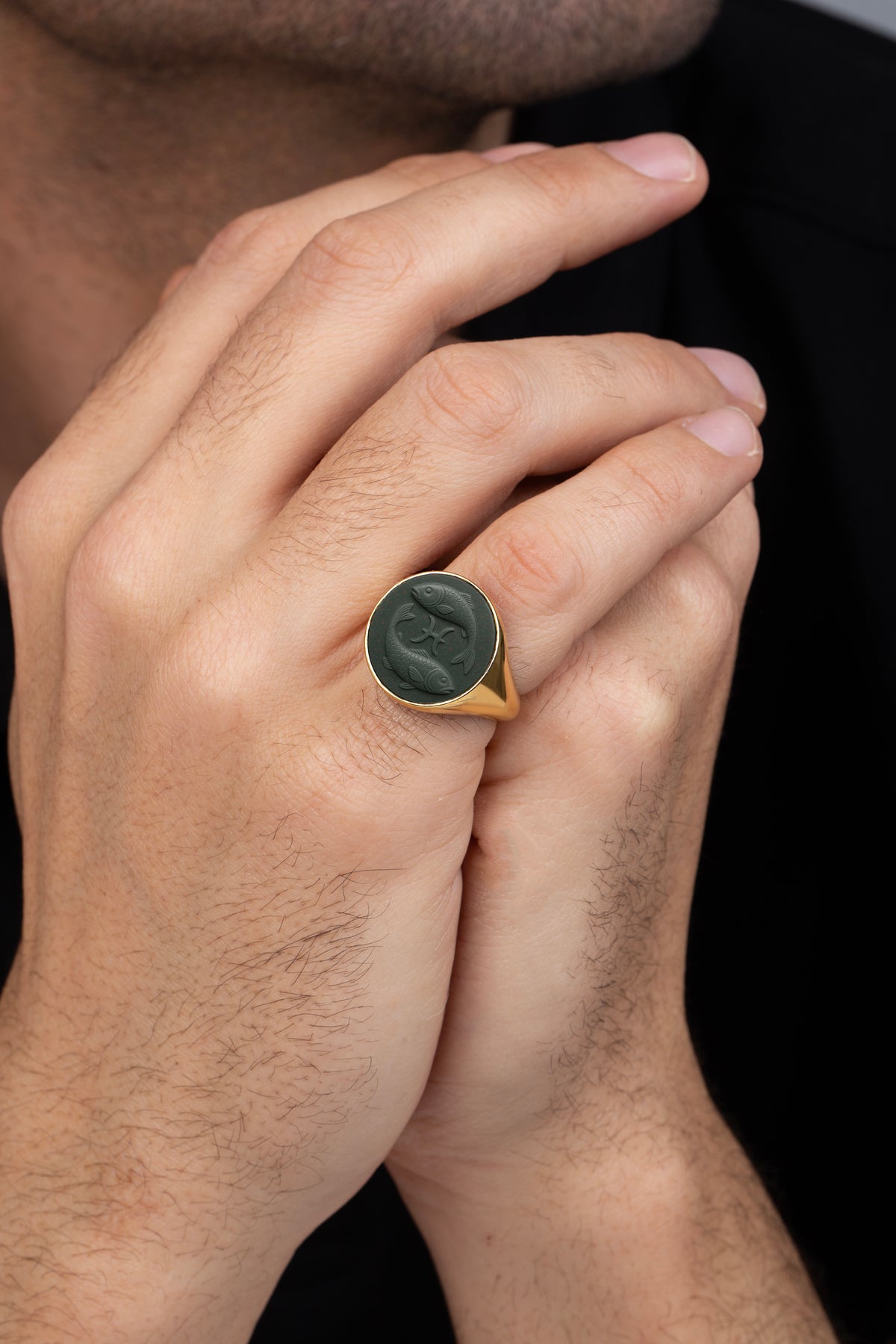 BLOODSTONE PISCES RING