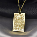 14K Gold Plant Lover Tarot Card Pendant Necklace