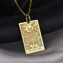 14K Gold Plant Lover Tarot Card Pendant Necklace