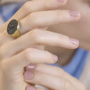 ONYX AMERICAN EAGLE COIN RING