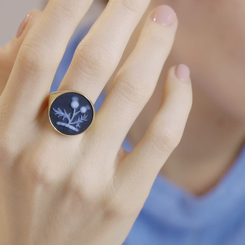 SARDONYX THISTLE RING