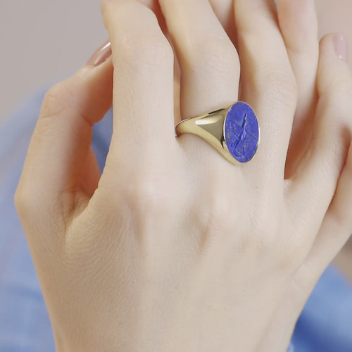 LAPIS LAZULI THISTLE RING