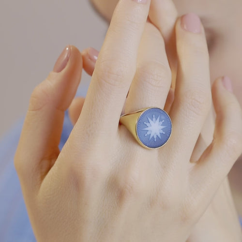 SARDONYX COMPASS RING