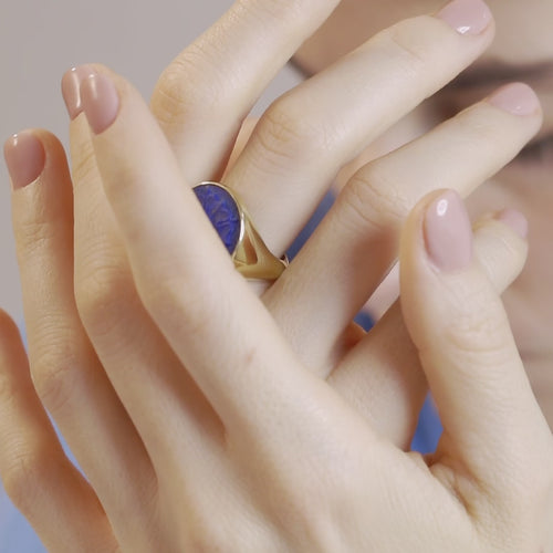 LAPIS LAZULI LUTHER ROSE RING