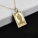 14K Gold Reaper Tarot Card Pendant Necklace