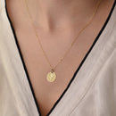 14K Gold Rose Flower Pendant Necklace