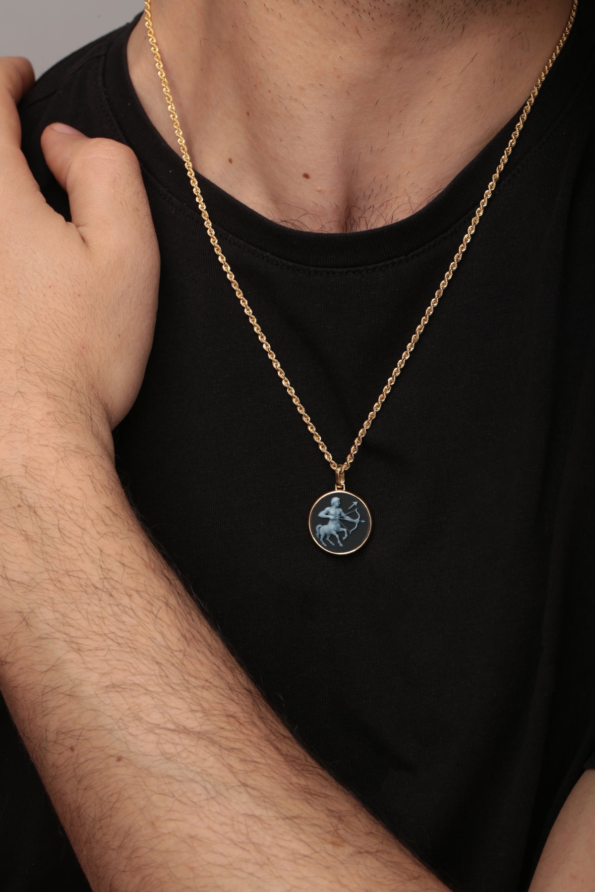 SARDONYX SAGITTARIUS NECKLACE
