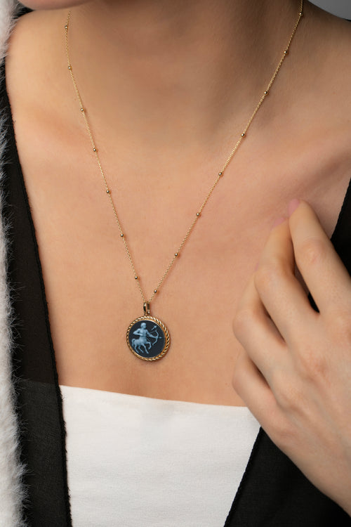 SARDONYX SAGITTARIUS NECKLACE