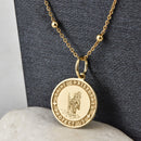 14K Gold Saint Christopher Medal Necklace