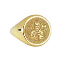 14K Gold Saint Olaf Signet Ring